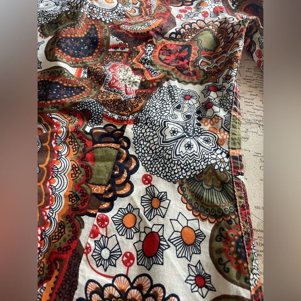 LUCKY BRAND Mod Paisley ButtonDown Shirt Roll-tab Sleeve Size Small - Picture 9 of 12